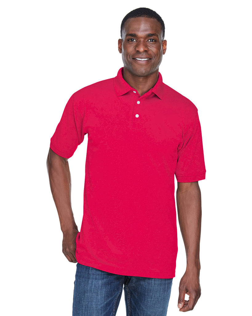 UltraClub-U8315-Mens Platinum Performance Piqué Polo with TempControl Technology-RED