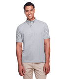 UltraClub-UC105-Mens Lakeshore Stretch Cotton Performance Polo-HEATHER GREY