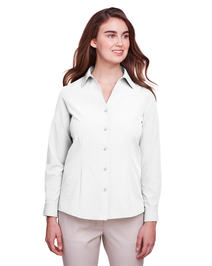 UltraClub-UC500W-Ladies Bradley Performance Woven Shirt-WHITE