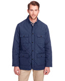 UltraClub-UC708-Mens Dawson Quilted Hacking Jacket-NAVY