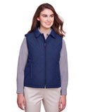 UltraClub-UC709W-Ladies Dawson Quilted Hacking Vest-NAVY