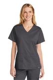 Wonderwink WW4560 Women's WorkFlex V Neck Top-Pewter