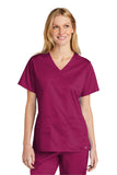 Wonderwink WW4560 Women's WorkFlex V Neck Top-Wine