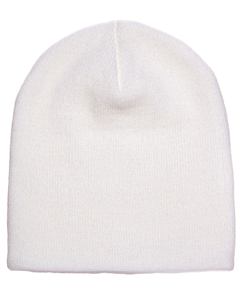 Yupoong-1500-Adult Knit Beanie-WHITE