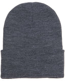 Yupoong-1501-Adult Cuffed Knit Beanie-DARK GREY