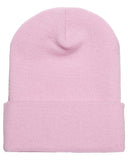 Yupoong-1501-Adult Cuffed Knit Beanie-PINK