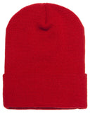 Yupoong-1501-Adult Cuffed Knit Beanie-RED