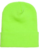 Yupoong-1501-Adult Cuffed Knit Beanie-SAFETY GREEN
