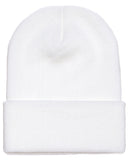 Yupoong-1501-Adult Cuffed Knit Beanie-WHITE