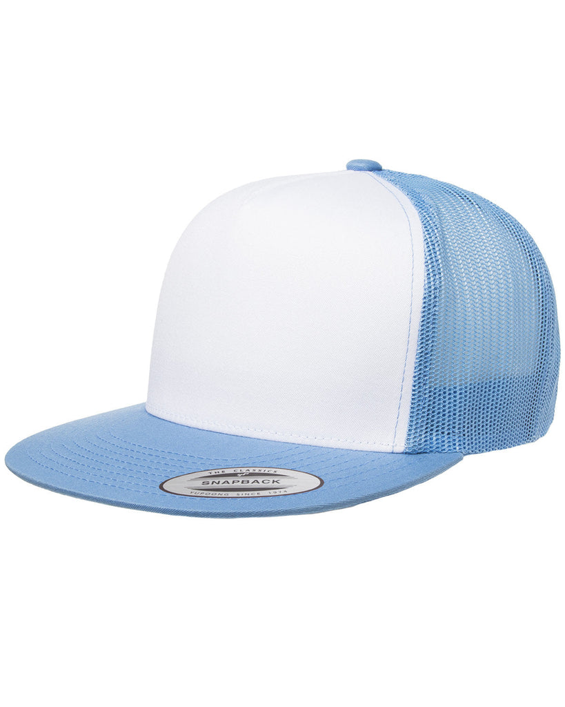 Yupoong-6006W-Adult Classic Trucker with White Front Panel Cap-C BL/ WHT/ C BLU