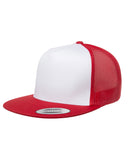 Yupoong-6006W-Adult Classic Trucker with White Front Panel Cap-RED/ WHT/ RED