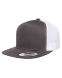 Yupoong-6006-Adult 5-Panel Classic Trucker Cap-CHARCOAL/ WHITE