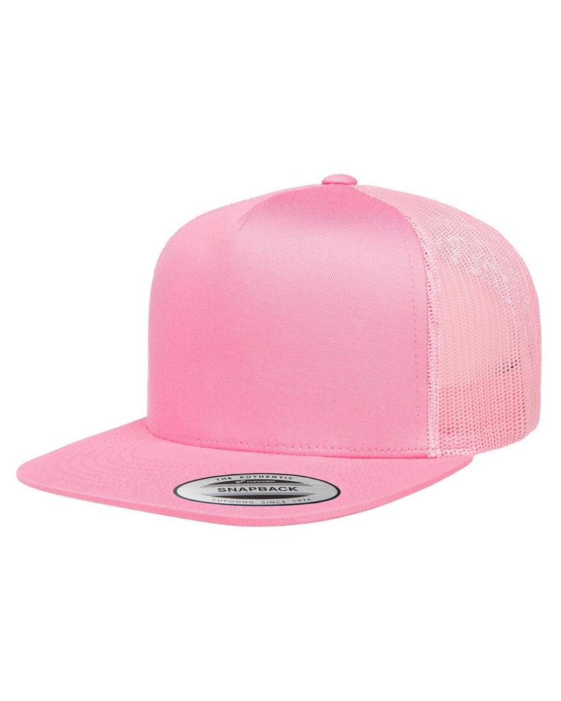 Yupoong-6006-Adult 5-Panel Classic Trucker Cap-PINK
