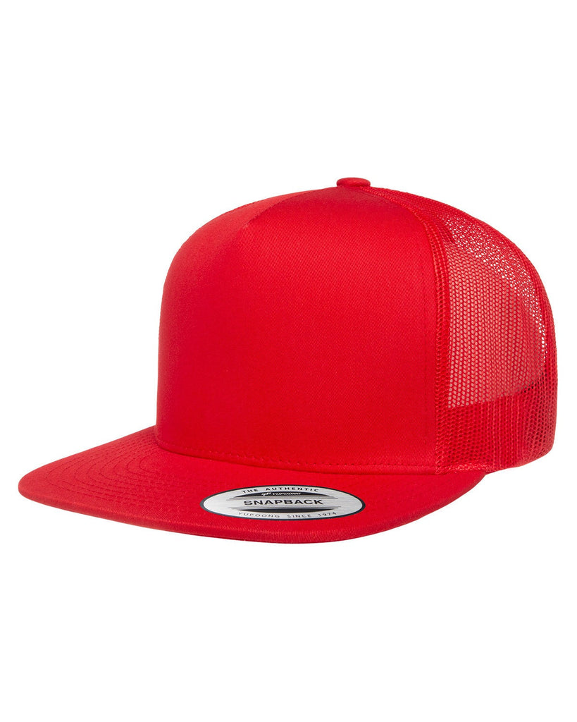 Yupoong-6006-Adult 5-Panel Classic Trucker Cap-RED