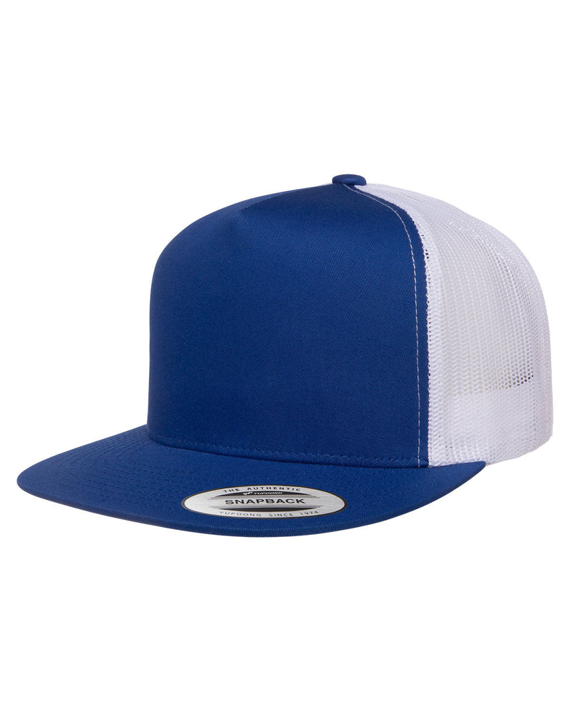 Yupoong-6006-Adult 5-Panel Classic Trucker Cap-ROYAL/ WHITE