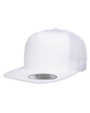 Yupoong-6006-Adult 5-Panel Classic Trucker Cap-WHITE