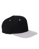 Yupoong-6089-Adult 6-Panel Structured Flat Visor Classic Snapback-BLACK/ SILVER