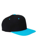 Yupoong-6089-Adult 6-Panel Structured Flat Visor Classic Snapback-BLACK/ TEAL