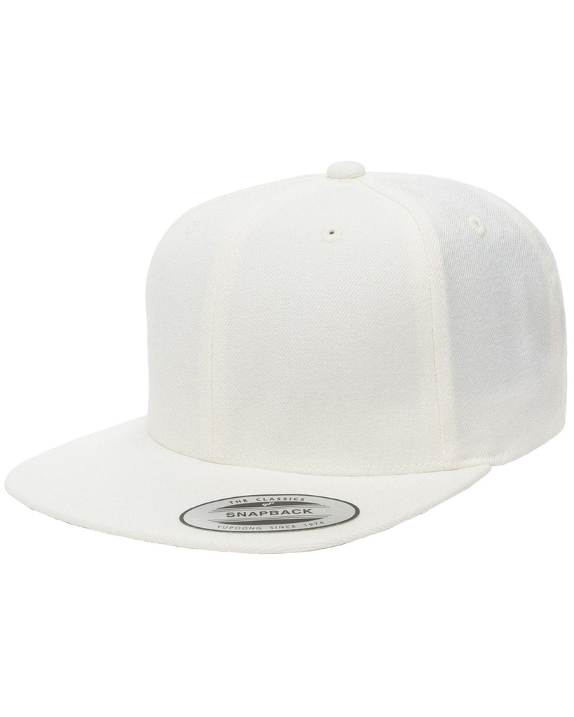 Yupoong-6089-Adult 6-Panel Structured Flat Visor Classic Snapback-NATURAL