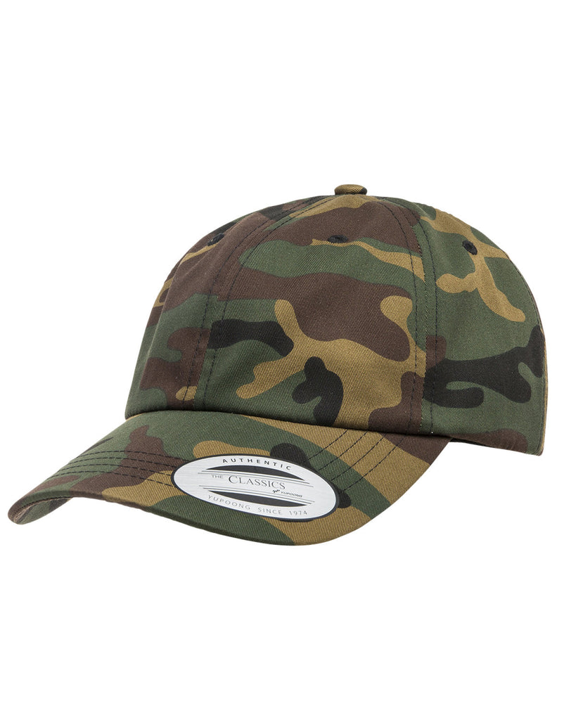Yupoong-6245CM-Adult Low-Profile Cotton Twill Dad Cap-GREEN CAMO