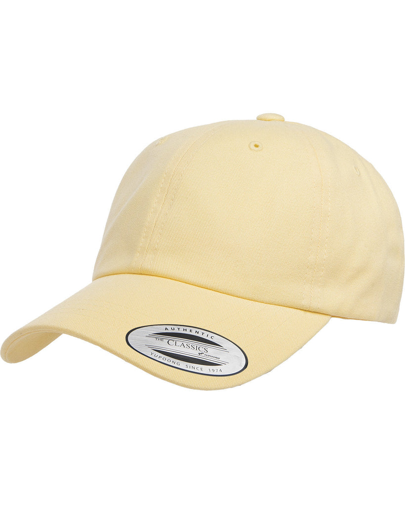 Yupoong-6245PT-Adult Peached Cotton Twill Dad Cap-YELLOW