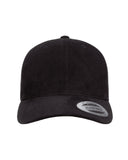 Yupoong-6363V-Adult Brushed Cotton Twill Mid-Profile Cap-BLACK