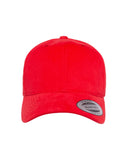 Yupoong-6363V-Adult Brushed Cotton Twill Mid-Profile Cap-RED