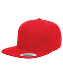 Yupoong-Y6007-Adult 5-Panel Cotton Twill Snapback Cap-RED