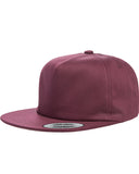 Yupoong-Y6502-Adult Unstructured 5-Panel Snapback Cap-MAROON