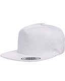 Yupoong-Y6502-Adult Unstructured 5-Panel Snapback Cap-WHITE