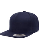 Yupoong-YP5089-Adult 5-Panel Structured Flat Visor Classic Snapback Cap-NAVY