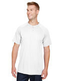 Augusta Sportswear-AG1565-Attain 2 Button Baseball Jersey -WHITE