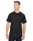 Augusta Sportswear-AG1565-Attain 2 Button Baseball Jersey -BLACK