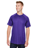 Augusta Sportswear-AG1565-Attain 2 Button Baseball Jersey -PURPLE