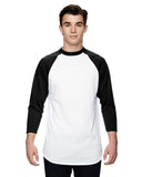 Augusta Sportswear-AG4420-3/4 Sleeve Baseball Jersey-WHITE/ BLACK