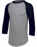 Augusta Sportswear-AG4420-3/4 Sleeve Baseball Jersey-ATH HTHR/ BLACK