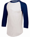 Augusta Sportswear-AG4420-3/4 Sleeve Baseball Jersey-WHITE/ NAVY