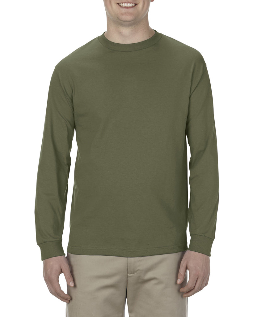 Alstyle-AL1904-100% Soft Spun Cotton Long Sleeve T Shirt-MILITARY GREEN