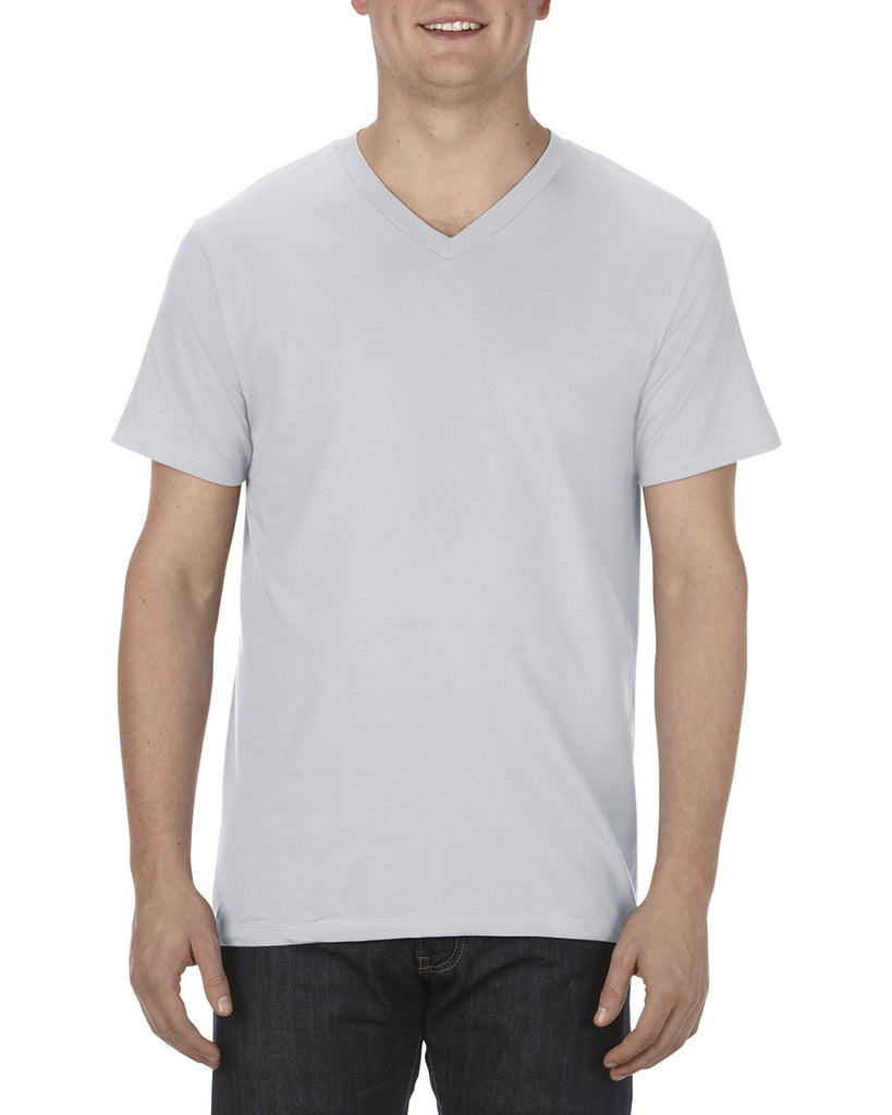 Alstyle-AL5300-Ringspun Cotton V Neck T Shirt-SILVER
