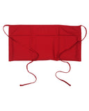 Big Accessories-APR50-Three-Pocket 10" Waist Apron-RED
