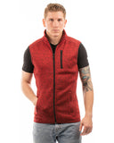 Burnside-B3910-Mens Sweater Knit Vest-HEATHER RED