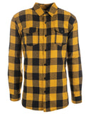 Burnside-B8210-Plaid Flannel Shirt-GOLD/ BLACK