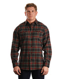 Burnside-B8210-Plaid Flannel Shirt-GREY/ RED