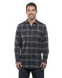Burnside-B8210-Plaid Flannel Shirt-NAVY