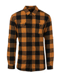 Burnside-B8210-Plaid Flannel Shirt-TOBACCO/ BLACK