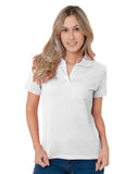 Bayside-BA1050-Junior'S 100% Cotton V Neck Polo-WHITE