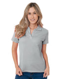 Bayside-BA1050-Junior'S 100% Cotton V Neck Polo-DARK ASH