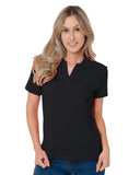 Bayside-BA1050-Junior'S 100% Cotton V Neck Polo-BLACK