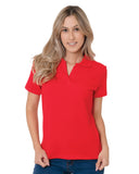 Bayside-BA1050-Junior'S 100% Cotton V Neck Polo-RED