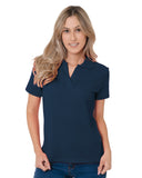 Bayside-BA1050-Junior'S 100% Cotton V Neck Polo-NAVY